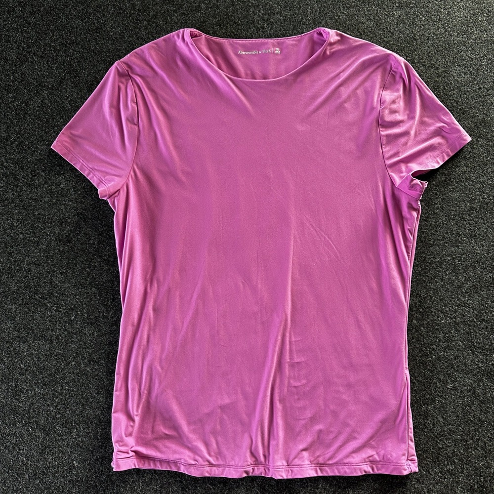 Abercrombie & Fitch Essential Crew Neck Short Sleeve Tee Pink Purple XL